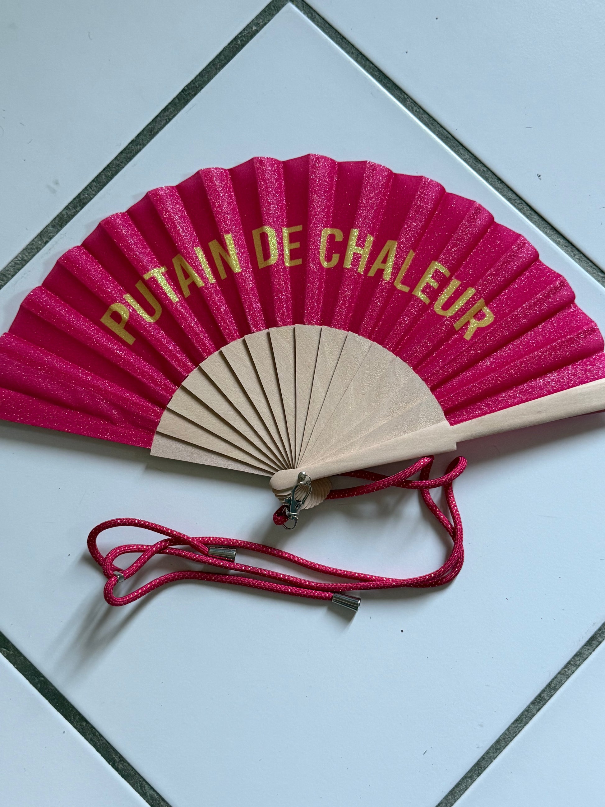 Éventails pailletée à inscription