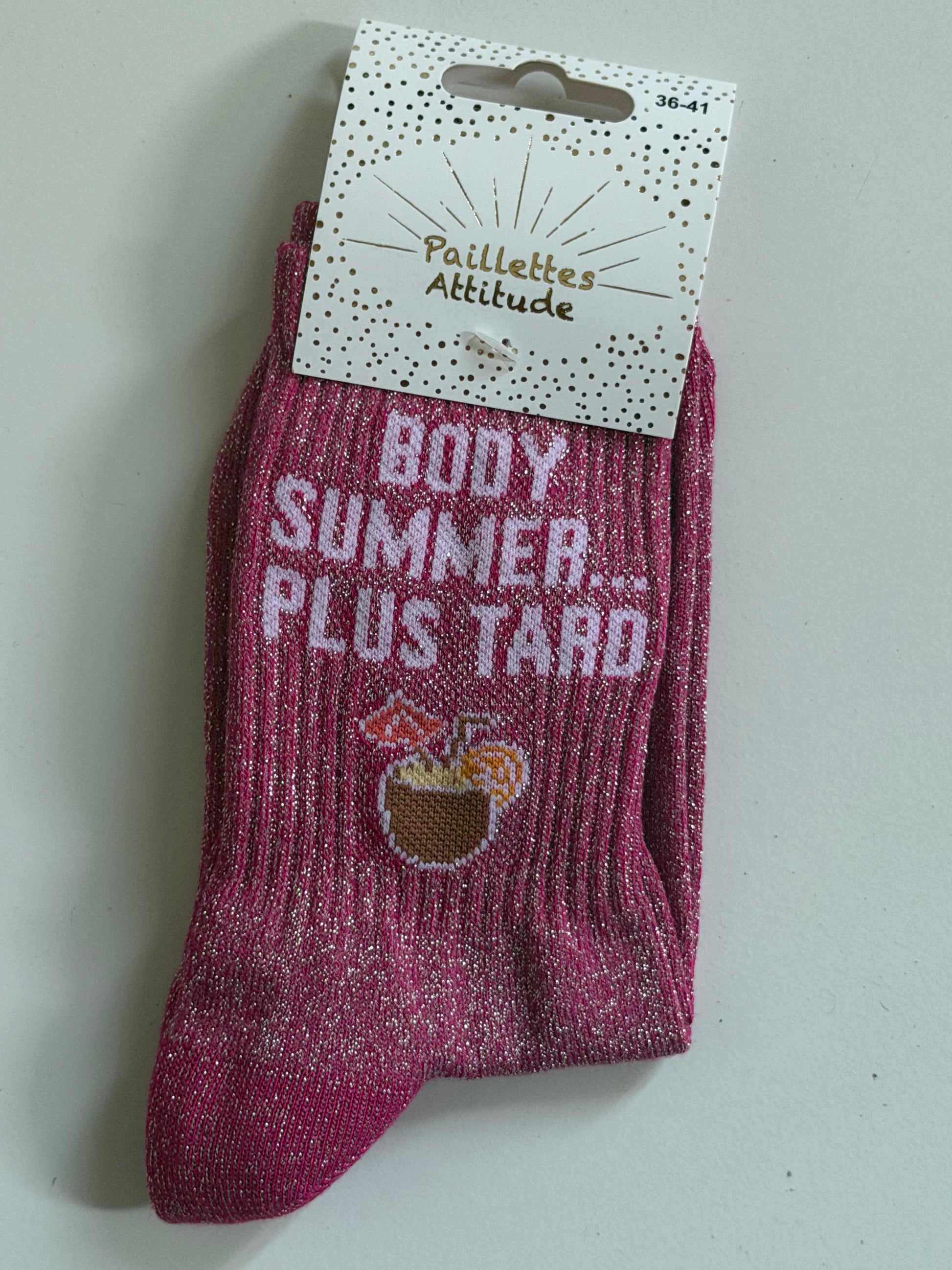 Chaussette de ville pailletée 36-41 BODY SUMMER… PLUS TARD