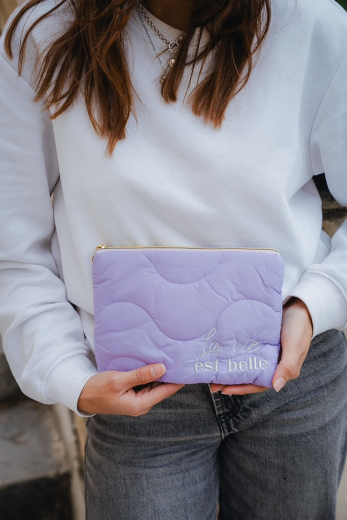 Pochette matelassés avec inscription