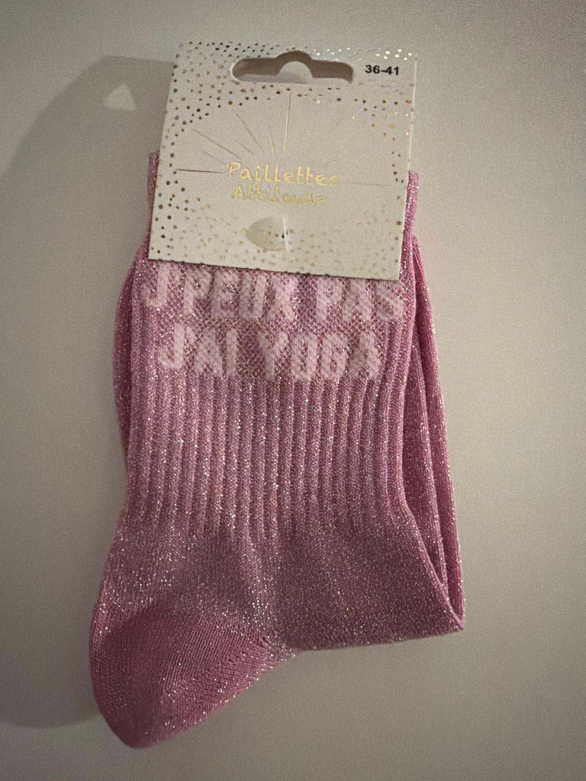 Chaussette de ville pailletée 36-41 J’PEUX PAS J’AI YOGA